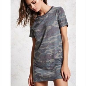 🐢camo t-shirt dress